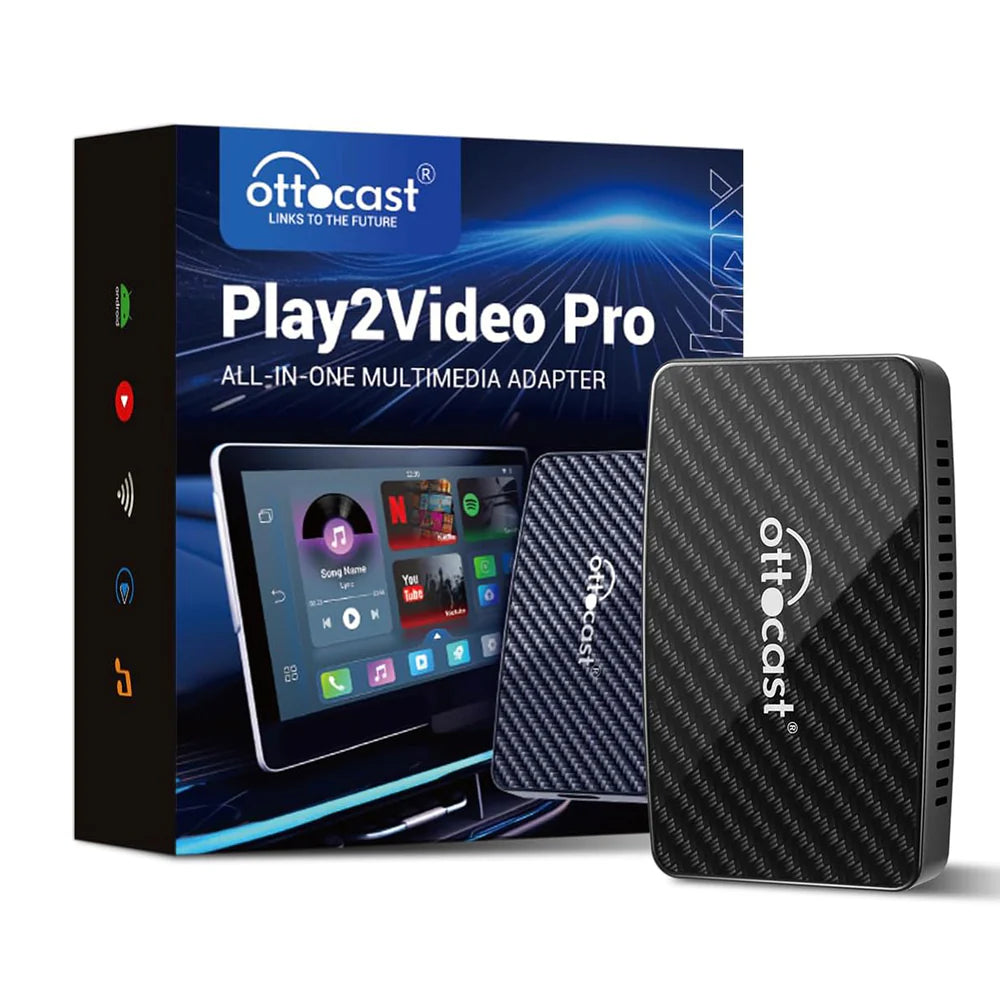 2025 New Upgrade - Play2Video Pro | Netflix, YouTube, Prime Video, TikTok & Wireless CarPlay Android Auto Adapter